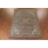 Brown Vintage Tabriz Persian Area Rug Hand-Knotted Wool Carpet - 9'7" x 12'10"