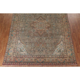 Brown Vintage Tabriz Persian Area Rug Hand-Knotted Wool Carpet - 9'7" x 12'10"