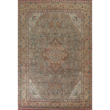 Brown Vintage Tabriz Persian Area Rug Hand-Knotted Wool Carpet - 9'7" x 12'10"