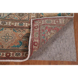 Brown Vintage Tabriz Persian Area Rug Hand-Knotted Wool Carpet - 9'7" x 12'10"