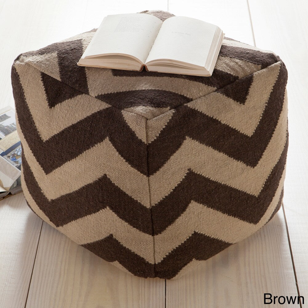 Wave Large Chevron 18-inch Cube Pouf