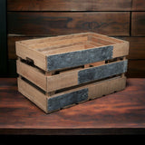 Brown Wood Crate with Metal Accent and Studs (Set of 4)
