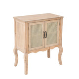 Natural Wood Finish Accent Two-Door Cabinet - 32.63" H x 27.5" W x 14.94" D