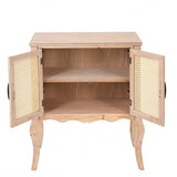 Natural Wood Finish Accent Two-Door Cabinet - 32.63" H x 27.5" W x 14.94" D