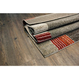 Brown with Red, Rust & Ivory Contemporary Design Area Rug - 5'3 x 7'5