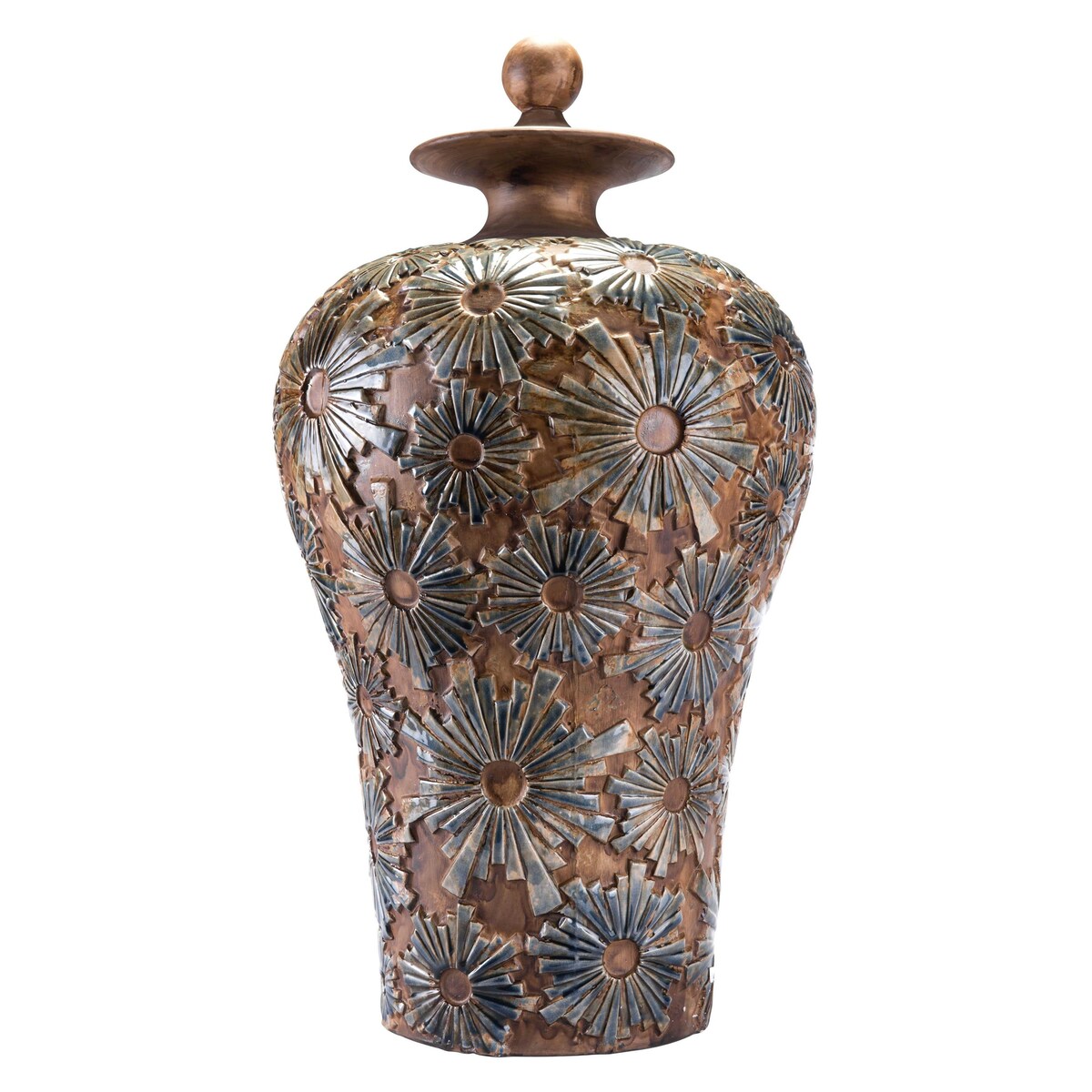Brown, Ceramic, Temple Jar