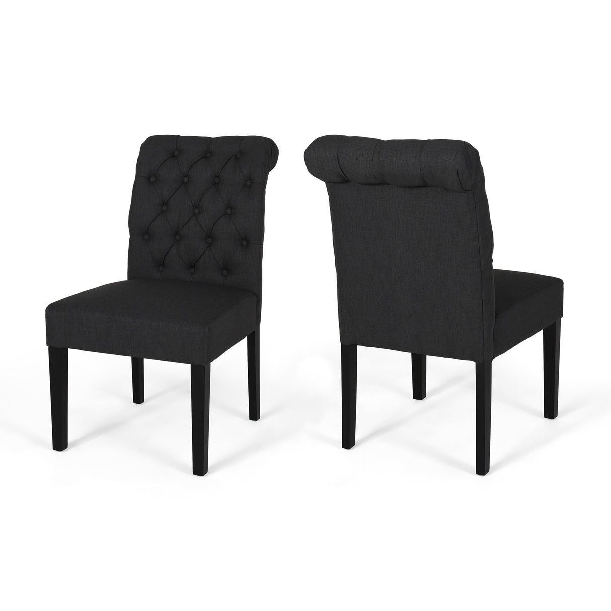 Broxton Tufted Rolltop Dining Chairs (Set of 2) by Christopher Knight Home