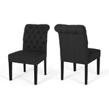Broxton Tufted Rolltop Dining Chairs (Set of 2) by Christopher Knight Home