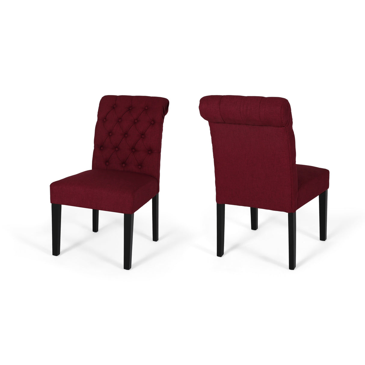 Broxton Tufted Rolltop Dining Chairs (Set of 2) by Christopher Knight Home