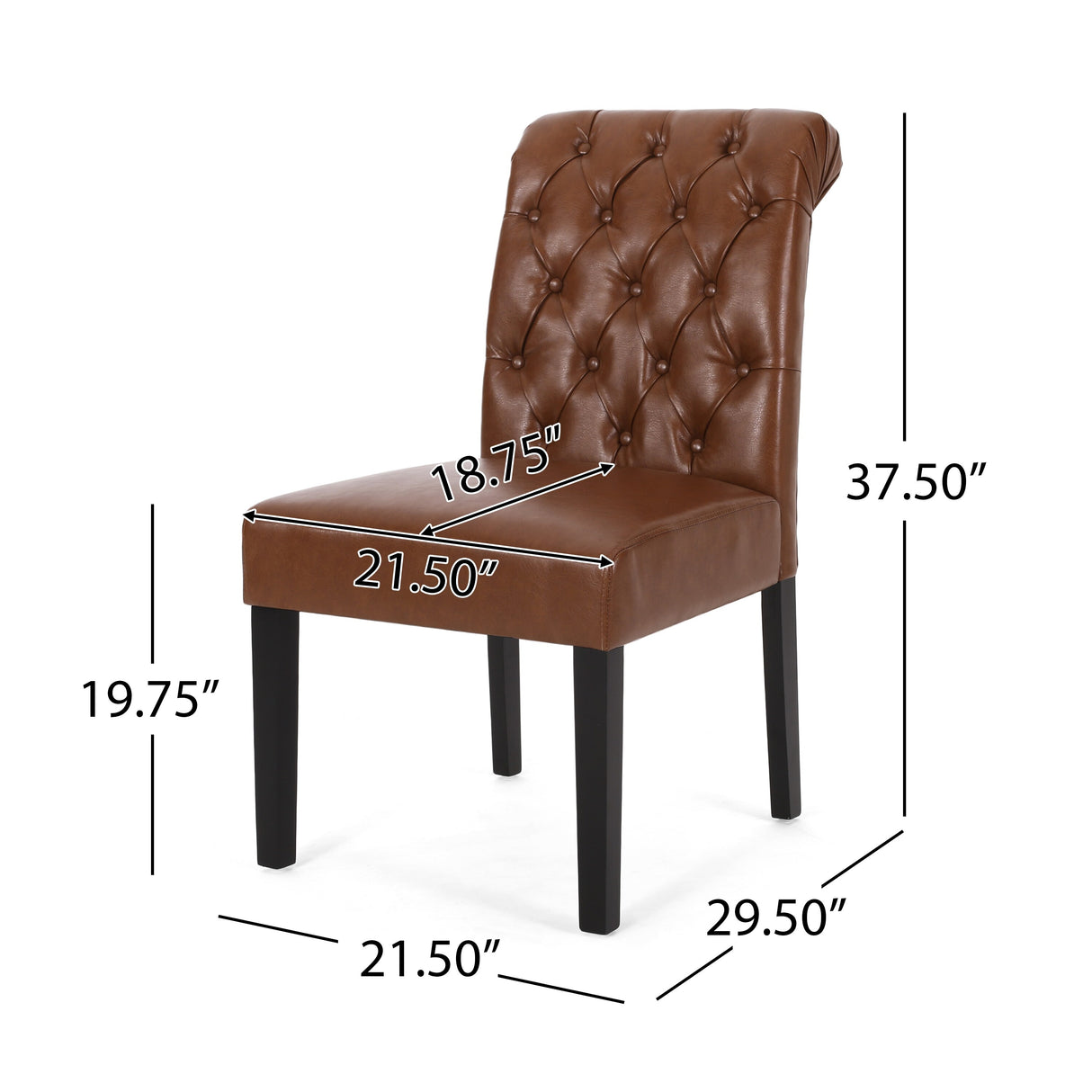 Broxton Tufted Rolltop Dining Chairs (Set of 2) by Christopher Knight Home