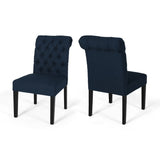 Broxton Tufted Rolltop Dining Chairs (Set of 2) by Christopher Knight Home