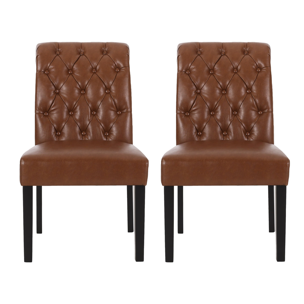 Broxton Tufted Rolltop Dining Chairs (Set of 2) by Christopher Knight Home