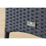 BroyerK Black and Cream Polyethylene Rattan Outdoor Dining Chairs (Set of 2)