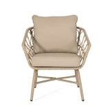 Bruce Outdoor Outdoor Wicker 4 Seater Chat Set with Cushions by Christopher Knight Home