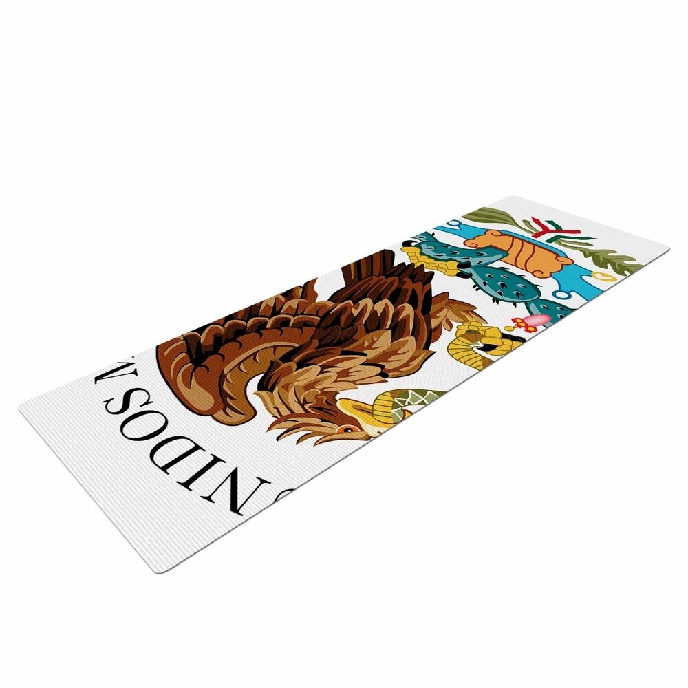 Bruce Stanfield "Mexico emblem" Brown White Yoga Mat