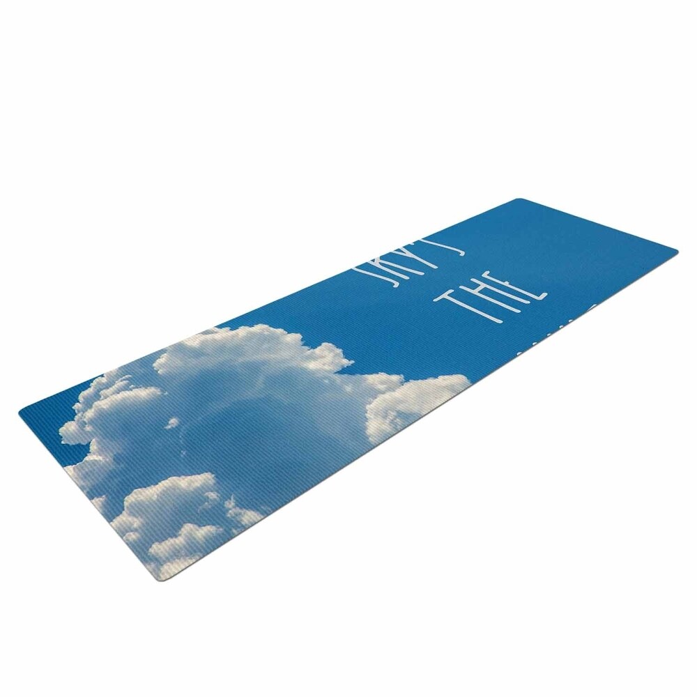 Bruce Stanfield "The Sky's The Limit Square" Typography Nature Yoga Mat - Blue