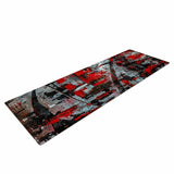 Bruce Stanfield "Zinger In Red" Black Abstract Yoga Mat - Red