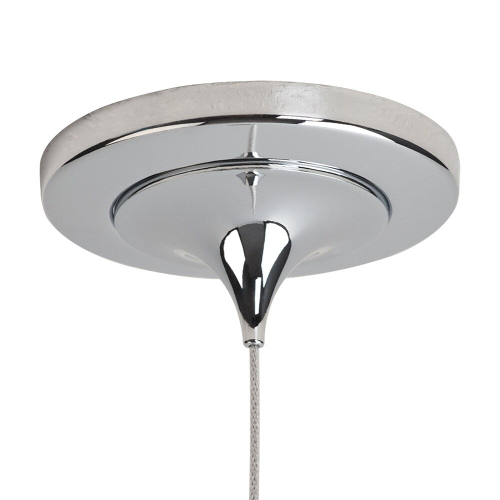 Bruck Lighting Bobo Chrome Line Voltage Pendant with Blue Bubble Hand Made Glass - Silver