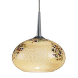 Bruck Lighting Laguna 1-light Low Voltage 4-inch Canopy Matte Chrome Pendant with Vanilla Pebble Glass Shade