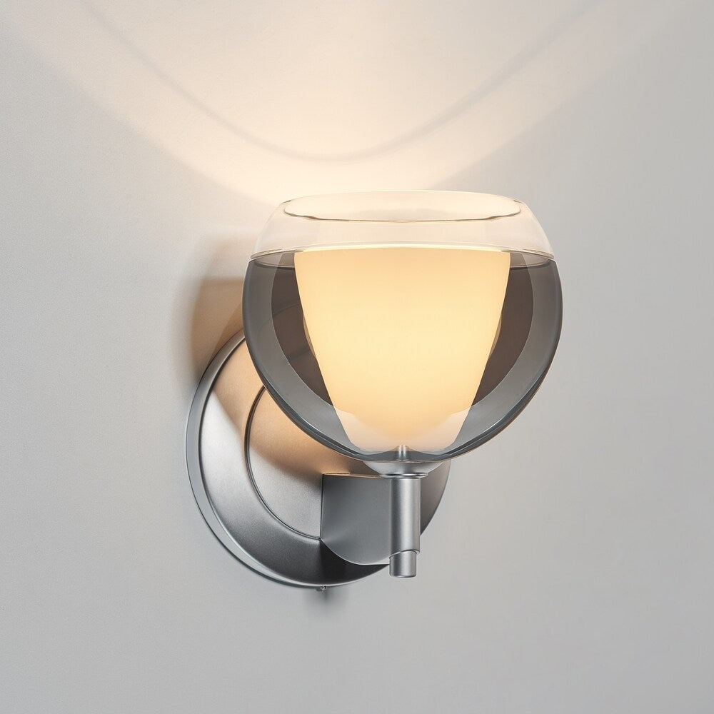 Bruck Lighting Matrix 1-light Low Voltage Matte Chrome Wall Sconce with Smoky Metal Glass Shade
