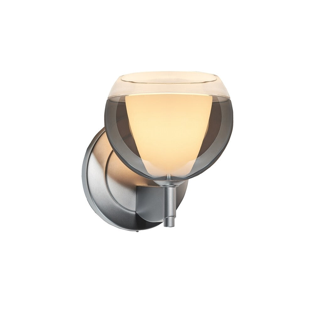 Bruck Lighting Matrix 1-light Low Voltage Matte Chrome Wall Sconce with Smoky Metal Glass Shade