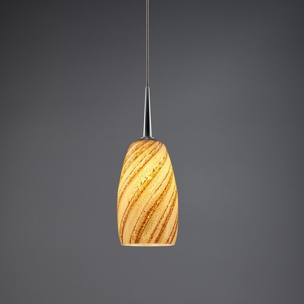 Bruck Lighting Mini Circo 1-light Low Voltage 4-inch Canopy Matte Chrome Pendant with Sea Shell Glass Shade