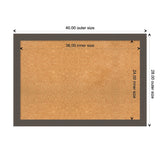 Brushed Framed Natural Corkboard Bulletin Board