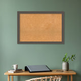 Brushed Framed Natural Corkboard Bulletin Board