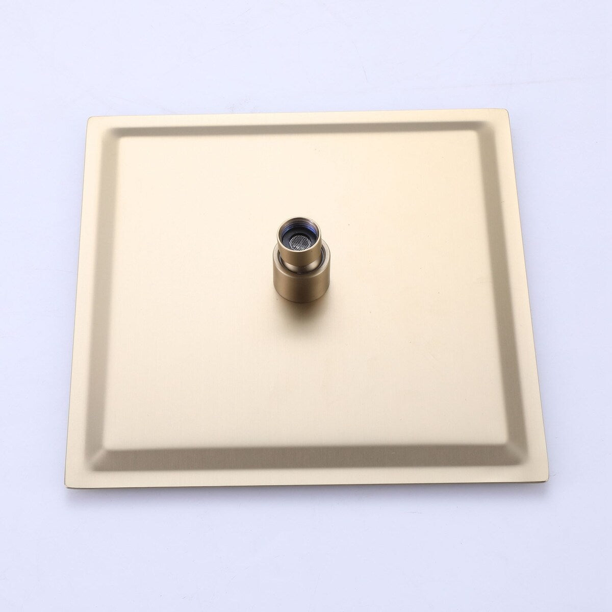 Brushed Gold 1-Spray Square Wall Bar Shower Kit with Hand Shower - 10 inch
