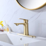 Single-Handle Bathroom Sink Faucets, Basin Mixer Taps, Deck-mounted Vessel Faucet with Hole Cover Plate
