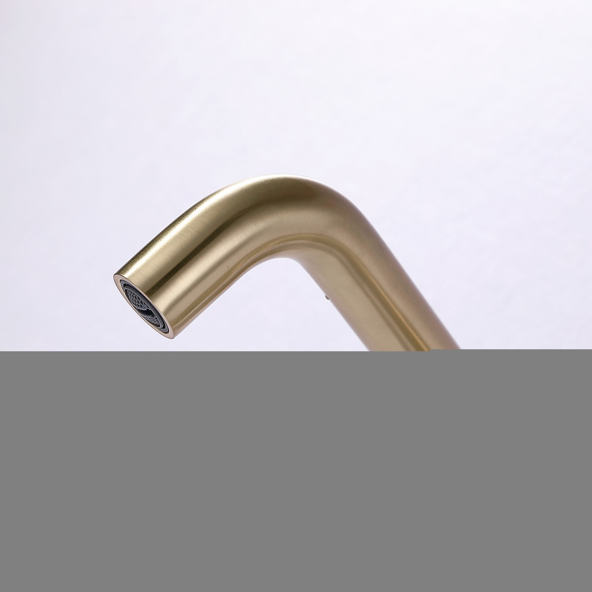 Brushed Gold Brass Single-Handle Wall Mounted Bathroom Faucet - 7'6" x 9'6"