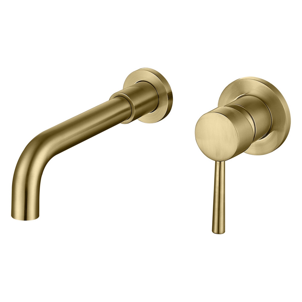 Brushed Gold Brass Single-Handle Wall Mounted Bathroom Faucet - 7'6" x 9'6"