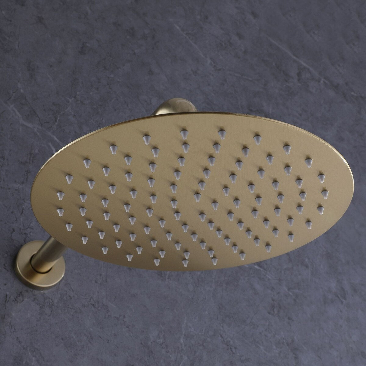 Brushed Gold Round Double Handle Dual Function Bathroom Shower Set