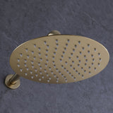 Brushed Gold Round Double Handle Dual Function Bathroom Shower Set