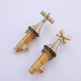 Brushed Gold Wall-Mount Bathroom Faucet with Cross Handles