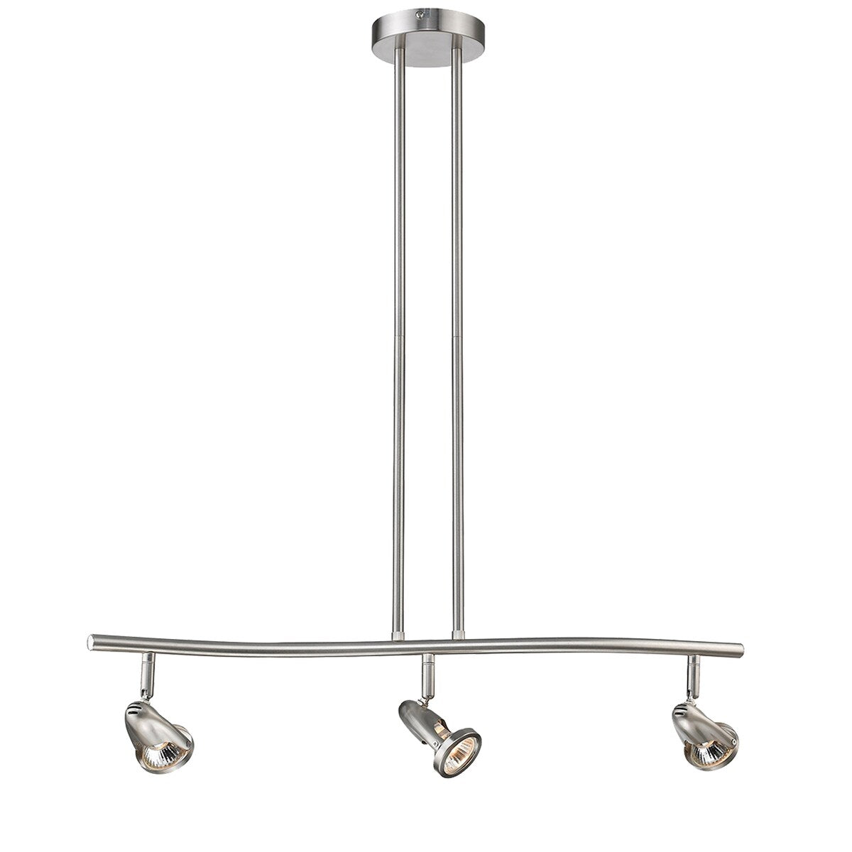 Brushed Nickel 3-light Semi Flush Mount Track Light