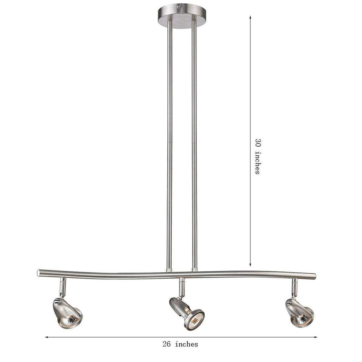 Brushed Nickel 3-light Semi Flush Mount Track Light