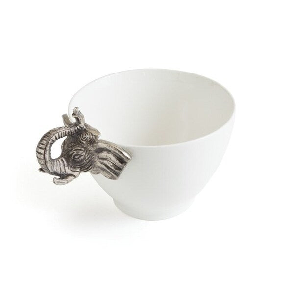 Brushed Nickel Ceramic Salad Bowl