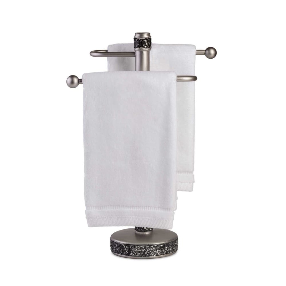 Creative Scents Brushed Nickel Silver Countertop Fingertip Towel Stand