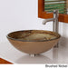 Elite Modern Design Tempered Glass Bathroom Vessel Sink with Faucet Combo