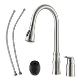Brushed Nickel High Arc Single Handle Pull Down Kitchen Faucet
