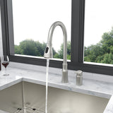 Brushed Nickel High Arc Single Handle Pull Down Kitchen Faucet
