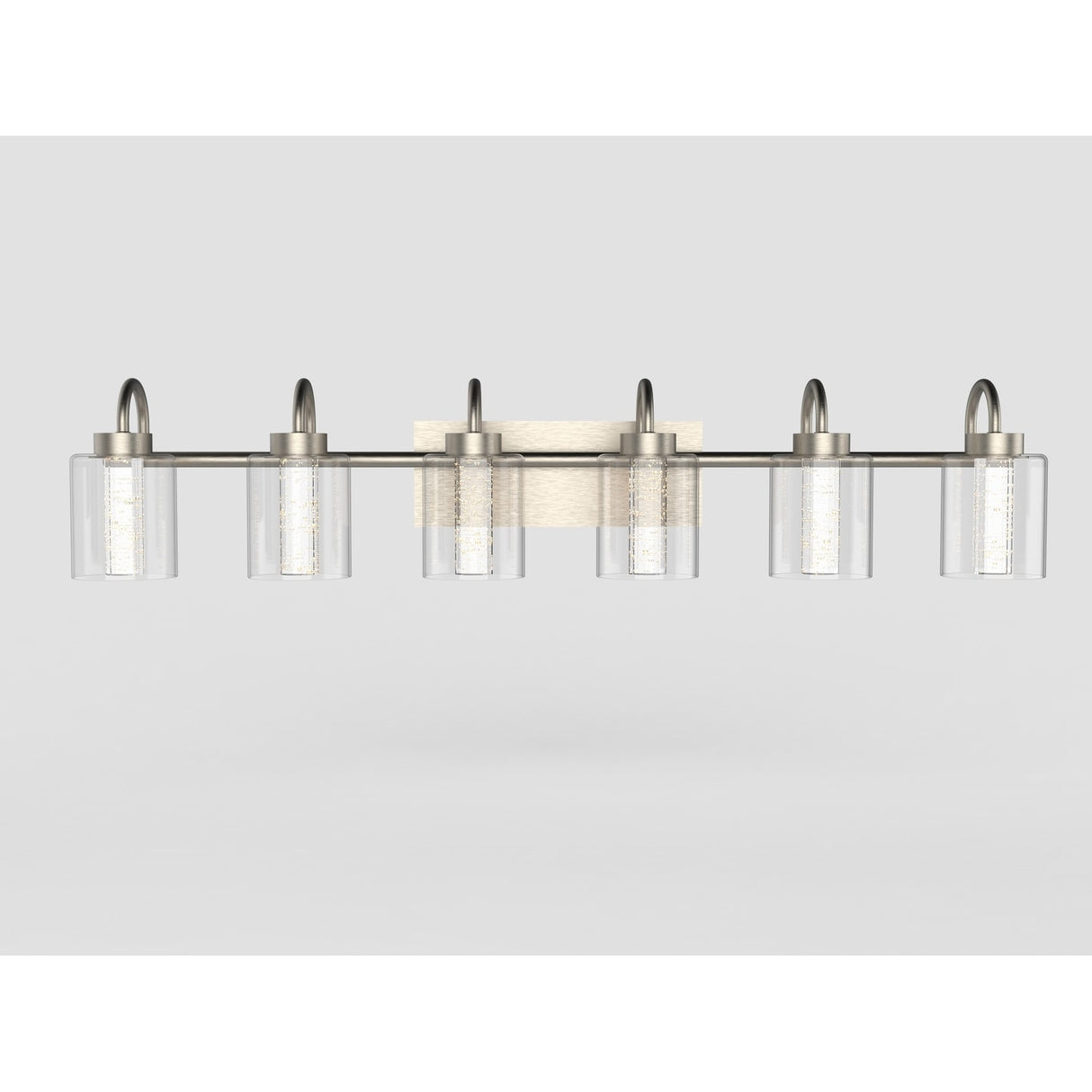 Brushed Nickel Vanity Lights with Crystal Bubble Glass