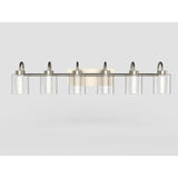 Brushed Nickel Vanity Lights with Crystal Bubble Glass