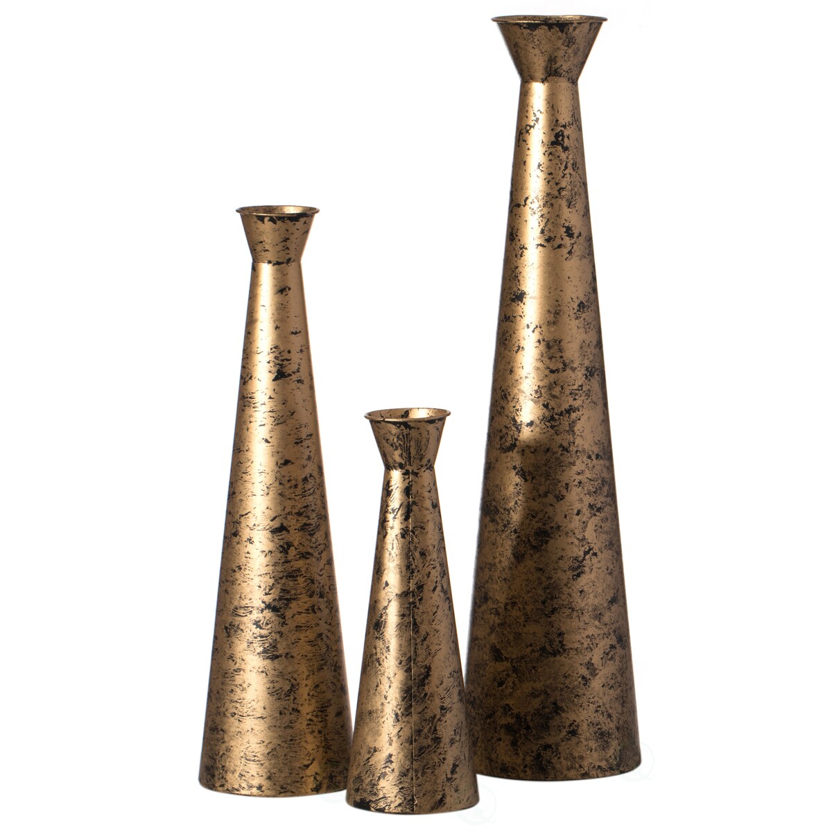 Brushed Paint Unique Straight Vase: Modern Metal Decorative Floor Vase - Flower Holder for Entryway, Living Room, or Dining Room