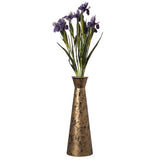 Brushed Paint Unique Straight Vase: Modern Metal Decorative Floor Vase - Flower Holder for Entryway, Living Room, or Dining Room