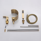 Brushed gold Bathtub Faucet Waterfall Mixer Faucet with Hand Shower Deck Mount - 8' x 10'