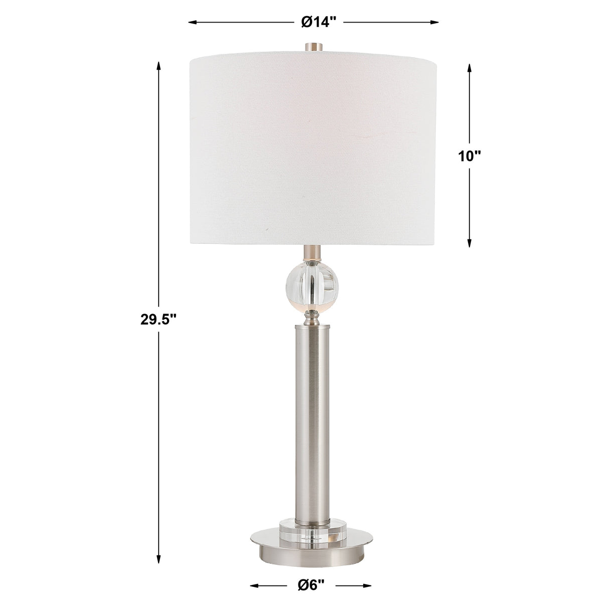 Brushed nickel 1-light Table Lamp