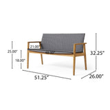 Bryan Outdoor Wicker and Acacia Wood Loveseat by Christopher Knight Home