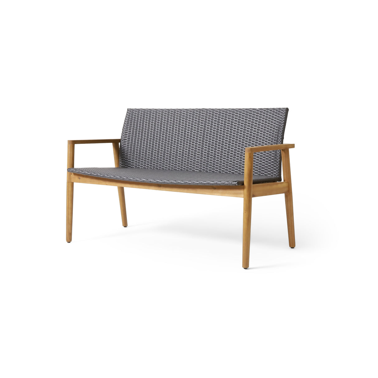 Bryan Outdoor Wicker and Acacia Wood Loveseat by Christopher Knight Home